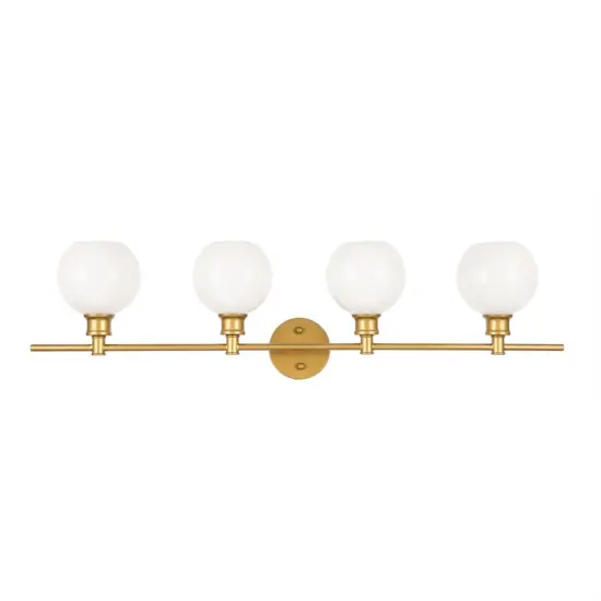 Collier 4 light Brass and Frosted white glass Wall sconce {3}