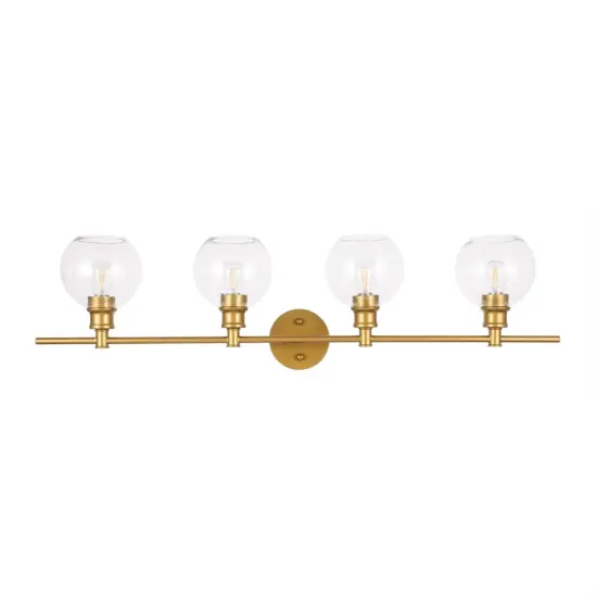 Collier 4 light Brass and Clear glass Wall sconce {3}