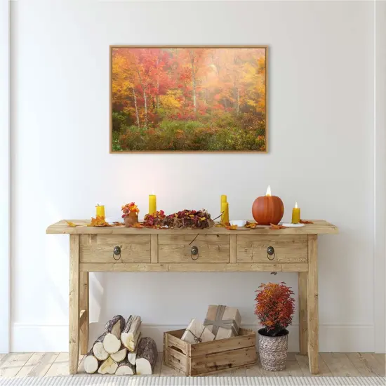 Soft Fall Forest Pallet by Patrick Zephyr Canvas Art Framed {5}