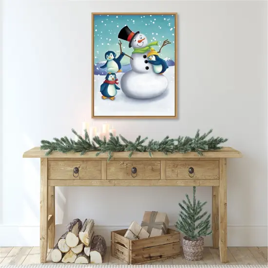 Joyful Snowman by Josefina Canvas Art Framed {5}