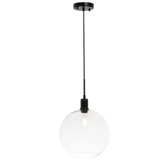 Emett 1 light Black and Clear glass pendant {1}