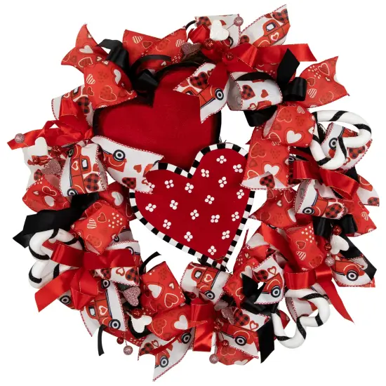 Northlight Ribbon and Twig Valentine's Day Wreath - 17" Red {1}