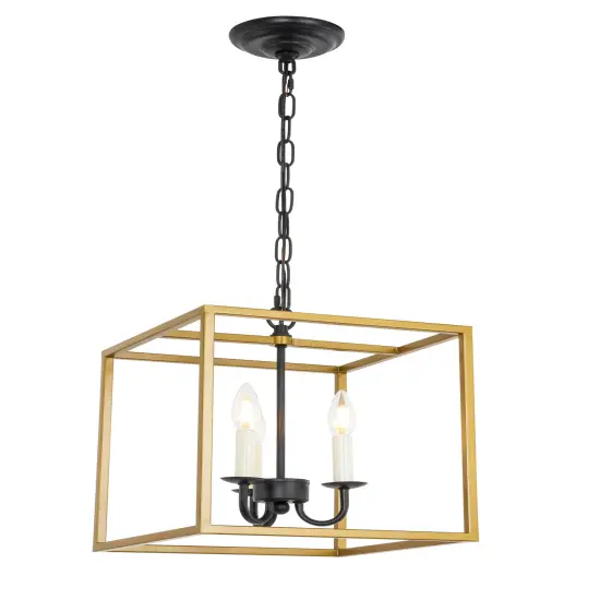 Eclipse 3 light Brass and Black pendant {6}