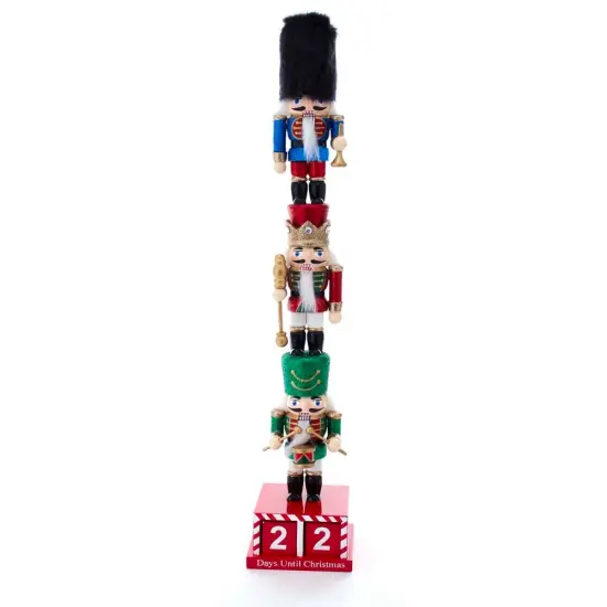 16" Stacked Miniature Nutcrackers with Advent Calendar - Festive Christmas Decoration {1}