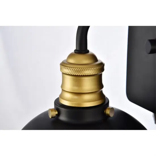 Anders Collection Wall Sconce D7.1 H8.3 Lt:1 Black and Brass Finish {4}