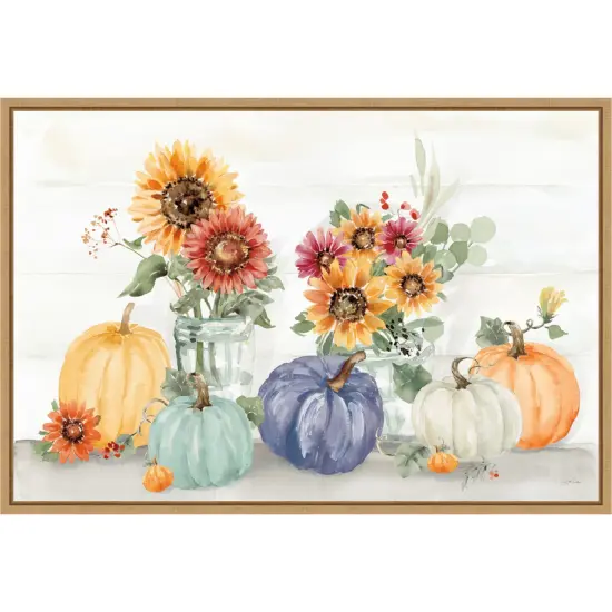 Autumn Ramble VI Navy by Katrina Pete Canvas Art Framed {1}