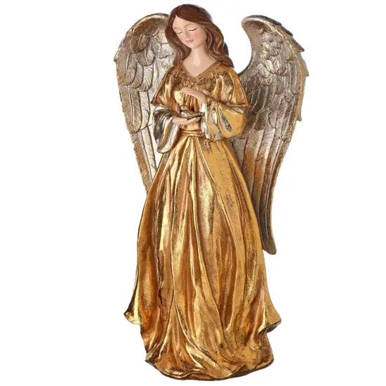 23" Praying Angel Made from Resin: Elegant Christmas Decoration with Serene Beauty {1}