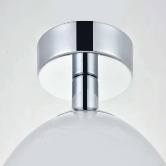 Baxter 1 Light Chrome Flush Mount With Frosted White Glass {6}