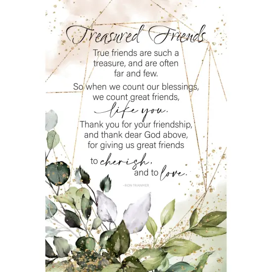 Dexsa Treasured Friends Inspirational Wood Plaque 6 inches x 9 inches {1}