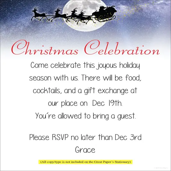 Great Papers! Moonlight Santa Holiday Letterhead, Invitations and Announcements, Printer Friendly, 8.5"x11", 50 Pack {3}