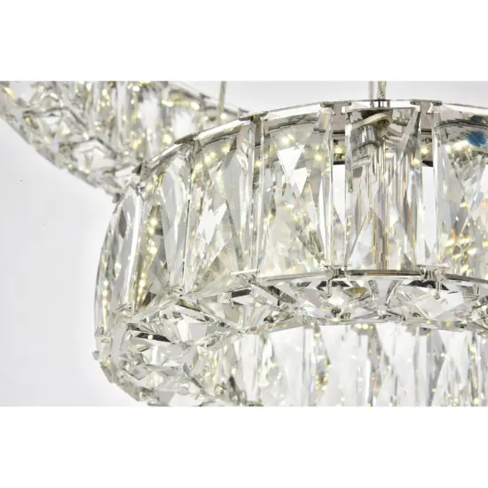 Monroe Integrated LED chip light Chrome Pendant Clear Royal Cut Crystal {5}