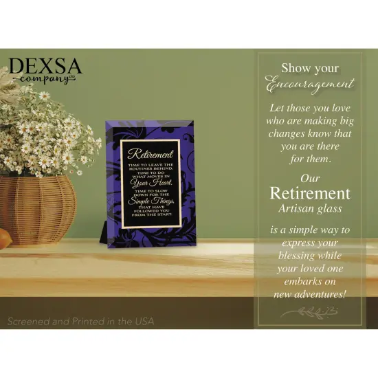 Dexsa Retirement Beveled Glass Plaque with Easel {4}