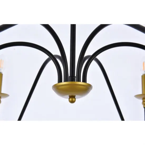 Rohan 48 inch chandelier in matte black and brass {4}