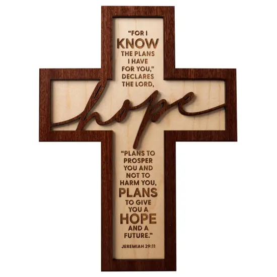 Dexsa For I Know The Plans Inspirational Laser-Cut Wood Cross Plaque 7.5 inches x 10 inches {1}