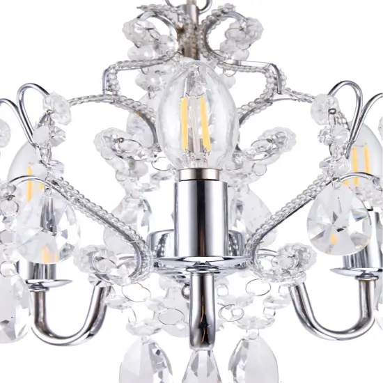 Karter Collection Pendant D9.5 H12.2 Lt:3 Chrome Finish {6}