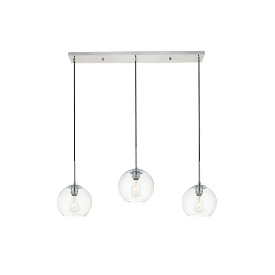 Baxter 3 Lights Chrome Pendant With Clear Glass {1}
