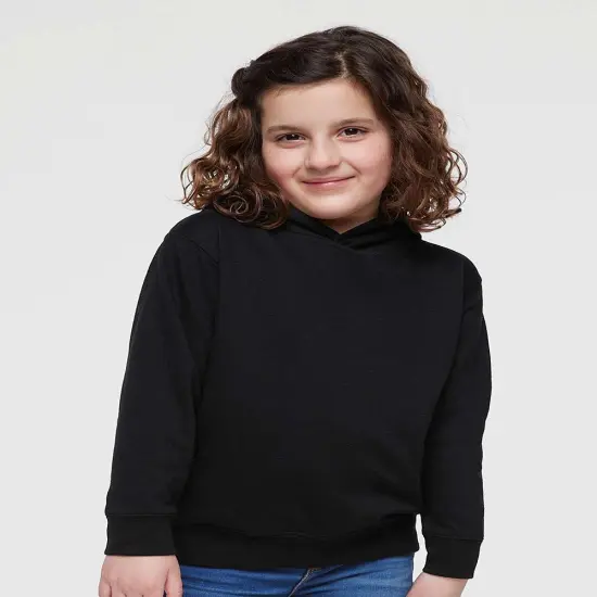 Rabbit Skins&reg; Toddler Pullover Fleece Turtle Neck Long Sleeve Hoodie - 3326 Black {1}