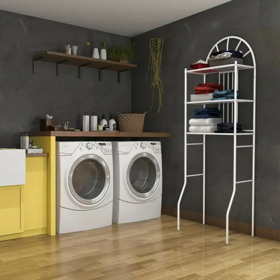 Bathroom Towel Storage Rack with 3 Shelves {2}