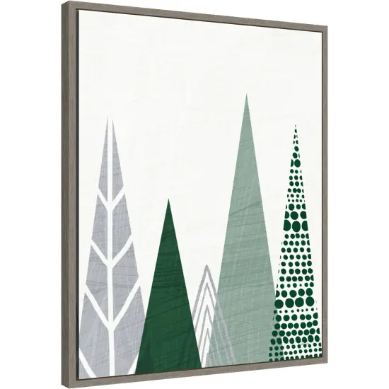 Geometric Forest III Green Gray by Michael Mullan Canvas Art Framed {2}