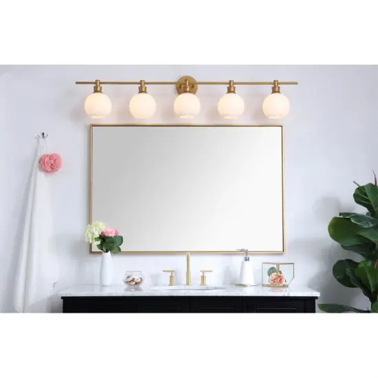 Collier 5 light Brass and Frosted white glass Wall sconce {2}