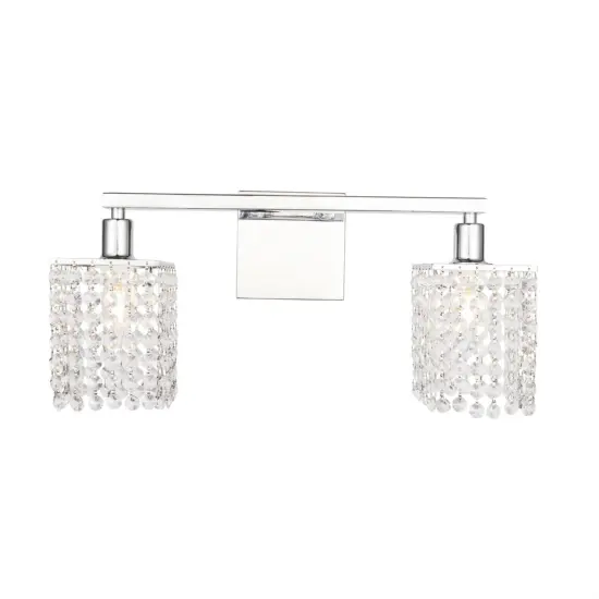 Phineas 2 light Chrome and Clear Crystals wall sconce {1}