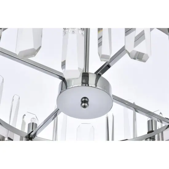 Serena 20 inch crystal round pendant in chrome {6}