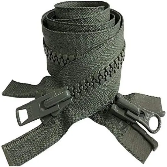 #10 Vislon Molded Separating Two-Way YKK Heavy Duty Jacket Zipper - Choose Your Length & Color - 1 Zipper Per Pack - Made in The United States (Olive Green - 567, 30" Inches) {1}