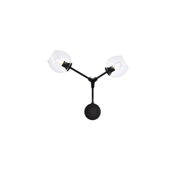 Cavoli 2 lights black wall sconce {1}