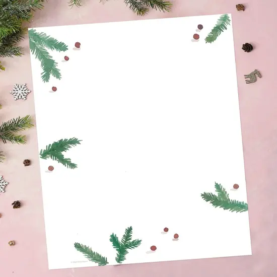 Great Papers! Pine and Berries Holiday Letterhead, Invitations and Announcements, Printer Friendly, 8.5"x11", 80 Pack {3}