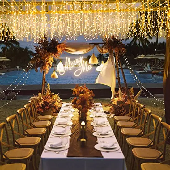 38.8FT 400 LED Icicle Lights Outdoor, Icicle Christmas String Lights Outdoor with 80 Drops, Warm White Christmas Lights Outdoor Indoor for Fireplace Wedding Fall Autumn Room Decorations {6}