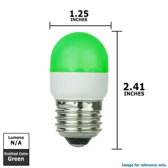 SUNLITE Green 0.5w Tubular T10 Medium Screw In Base Light Bulb {2}