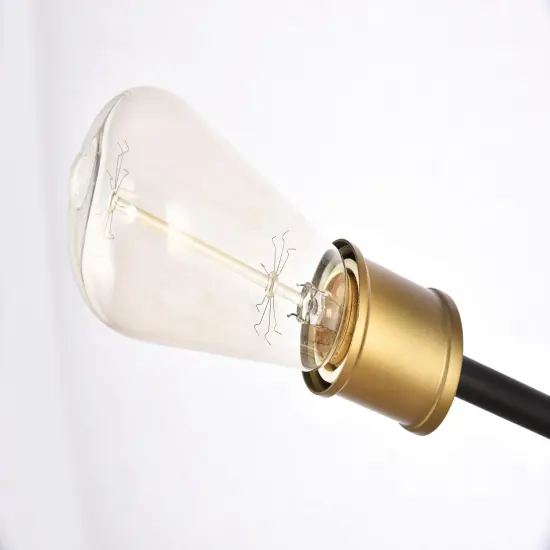 Axel Collection Wall Sconce D24.7 H9.9 Lt:5 Black and Brass Finish {5}