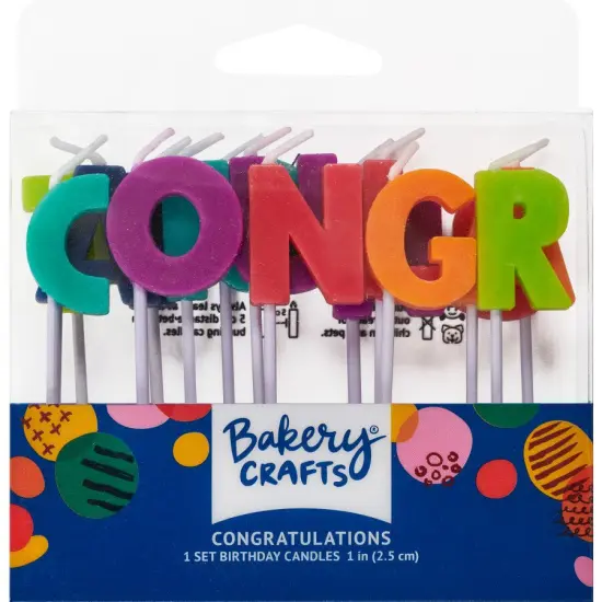 Congratulations Bright Letter Candles, 1 Set {1}
