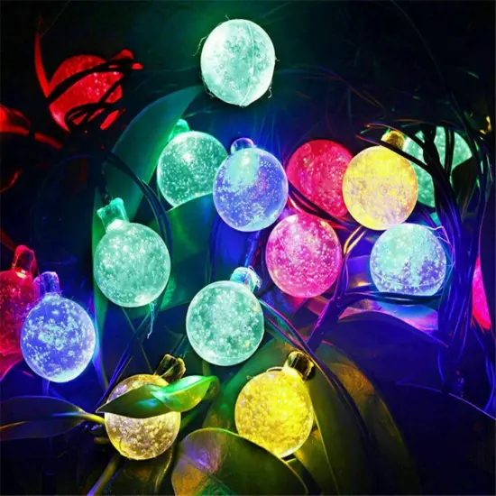 Solar Globe Fairy String Light Crystal Lights Waterproof for Party Decor {6}