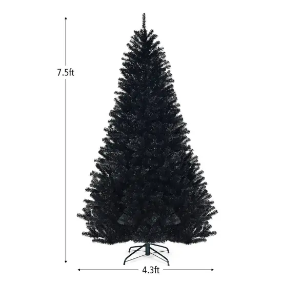 7.5 Feet Hinged Artificial Halloween Christmas Tree with Foldable X-Shaped Stand {5}