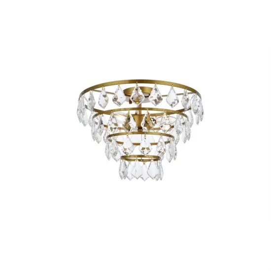 Ella 16 inch flush mount in brass {3}