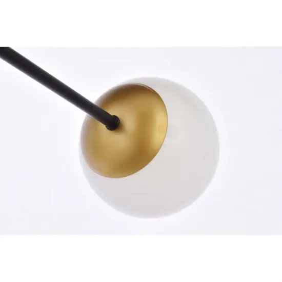 Briggs 36 inch pendant in black and brass with white shade {5}