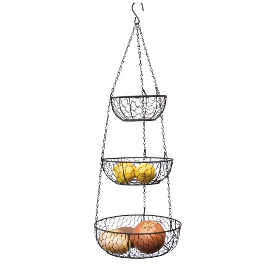 RSVP International Chicken Wire Hanging Basket - Bronze {4}