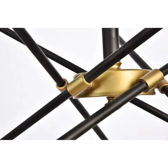 Axel Collection Chandelier D27.2 H32.5 Lt:10 Black and Brass Finish {4}