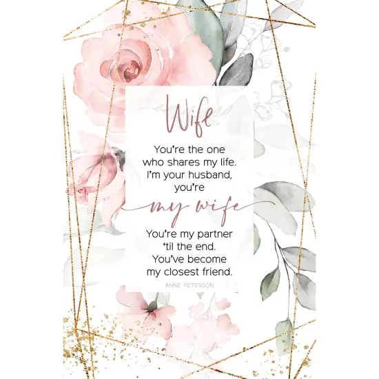 Dexsa Wife Inspirational Wood Plaque 6 inches x 9 inches {1}