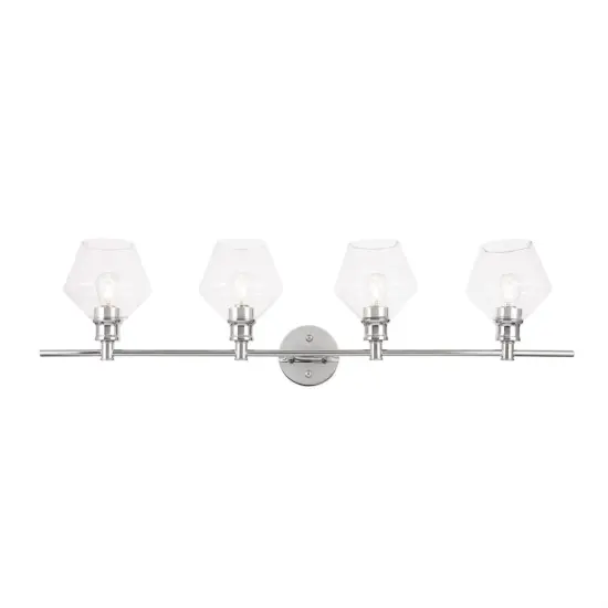 Gene 4 light Chrome and Clear glass Wall sconce {1}