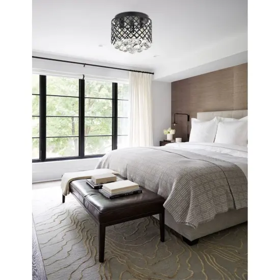 Tully 3 light Matte Black Flush Mount {2}