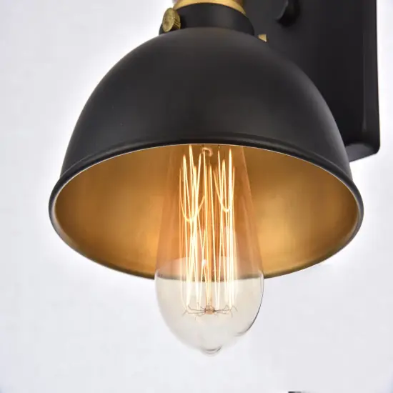 Anders Collection Wall Sconce D7.1 H8.3 Lt:1 Black and Brass Finish {6}