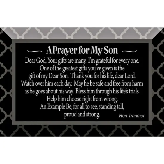 Dexsa Prayer For My Son Glass Plaque with Easel 4 inches x 6 inches {1}