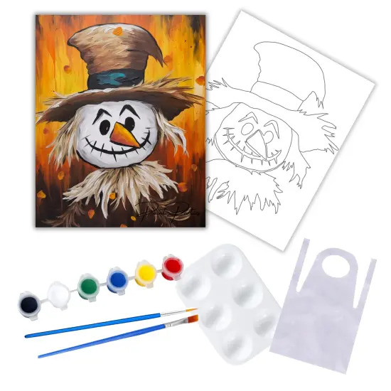 "Farm Scarecrow" DIY Canvas Art Kit, Adult Beginner, Acrylic Paint Size 11x14 inch {1}