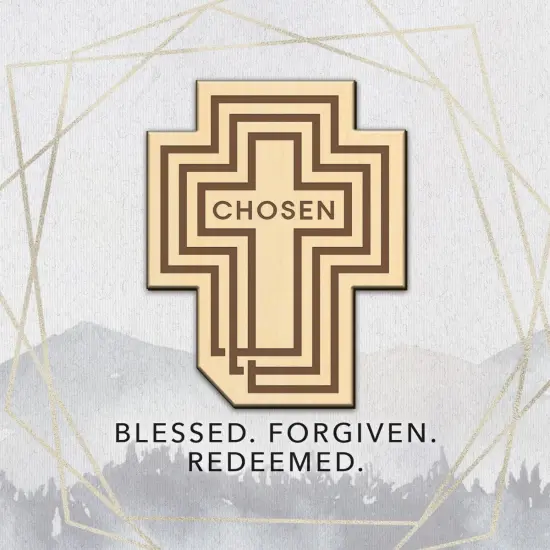 Dexsa Chosen Blessed Meadow Wood Plaque 6 inches x 6 inches {3}