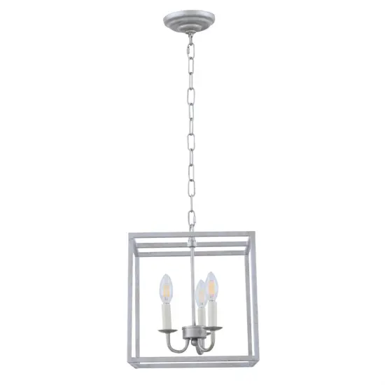 Eclipse 3 light Vintage Silver pendant {5}