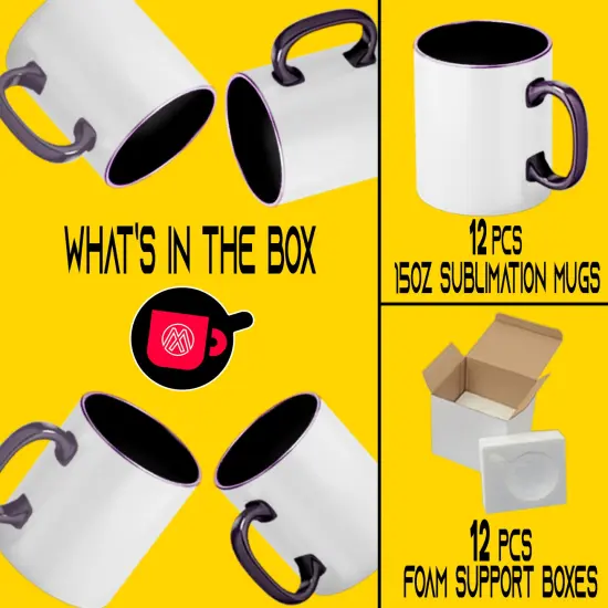 El Grande Purple Sublimation Mugs - 12-Pack (15oz) | Included Foam Support Mug Shipping Boxes {2}