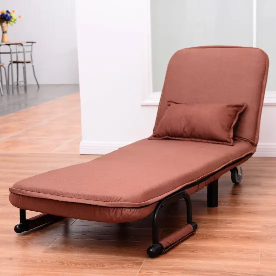 Convertible Folding Leisure Recliner Sofa Bed Brown {5}