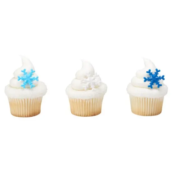 Blue Snowflake Cupcake Rings, 12ct {2}